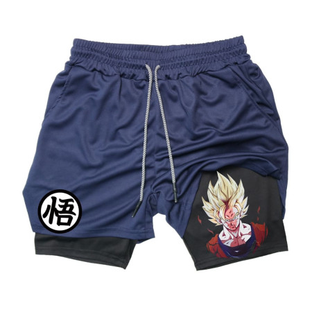 Short de Sport Dragon Ball Bleu : Goku Saiyan